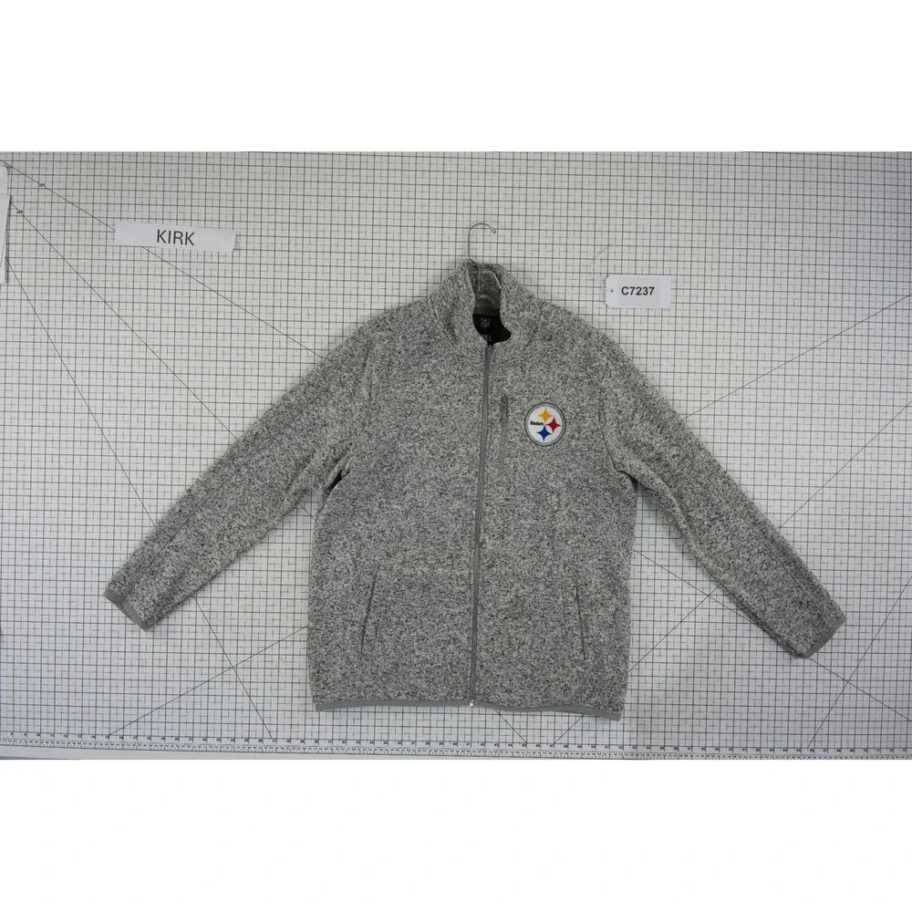 NFL Darius Rucker Steelers Jacket Men's Size Large Gray Sweater Fleece Full Zip